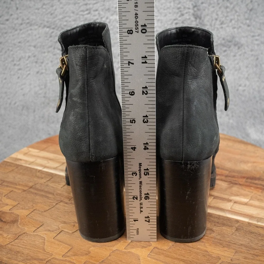 Gibson-Latimer Black Suede Ankle Boots‎ Size 6 M Used